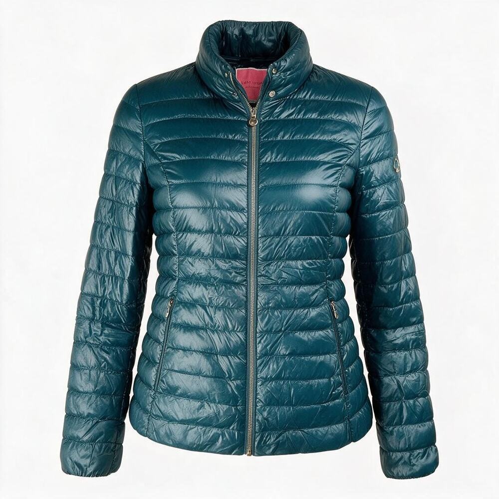 Kate Spade New York Women's Size L Teal Packable Down Puffer Jacket Outerwear
